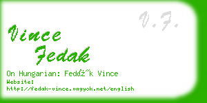 vince fedak business card